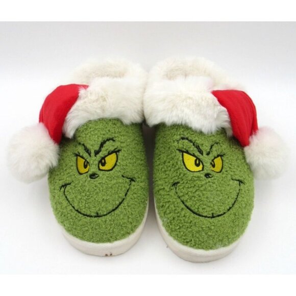 American Eagle AE The Grinch Who Stole Christmas Scuff Slippers SIZE 8 FUN! - Picture 1 of 7